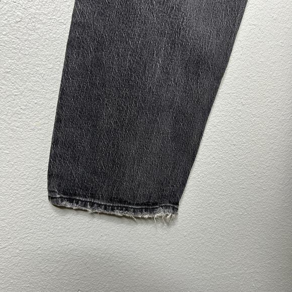 Good American Womens Darted Distressed High Waist Black Straight Jeans 8/29 - Picture 10 of 12